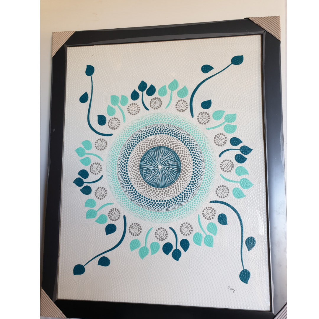 Balinese Dot Art Painting Turquoise