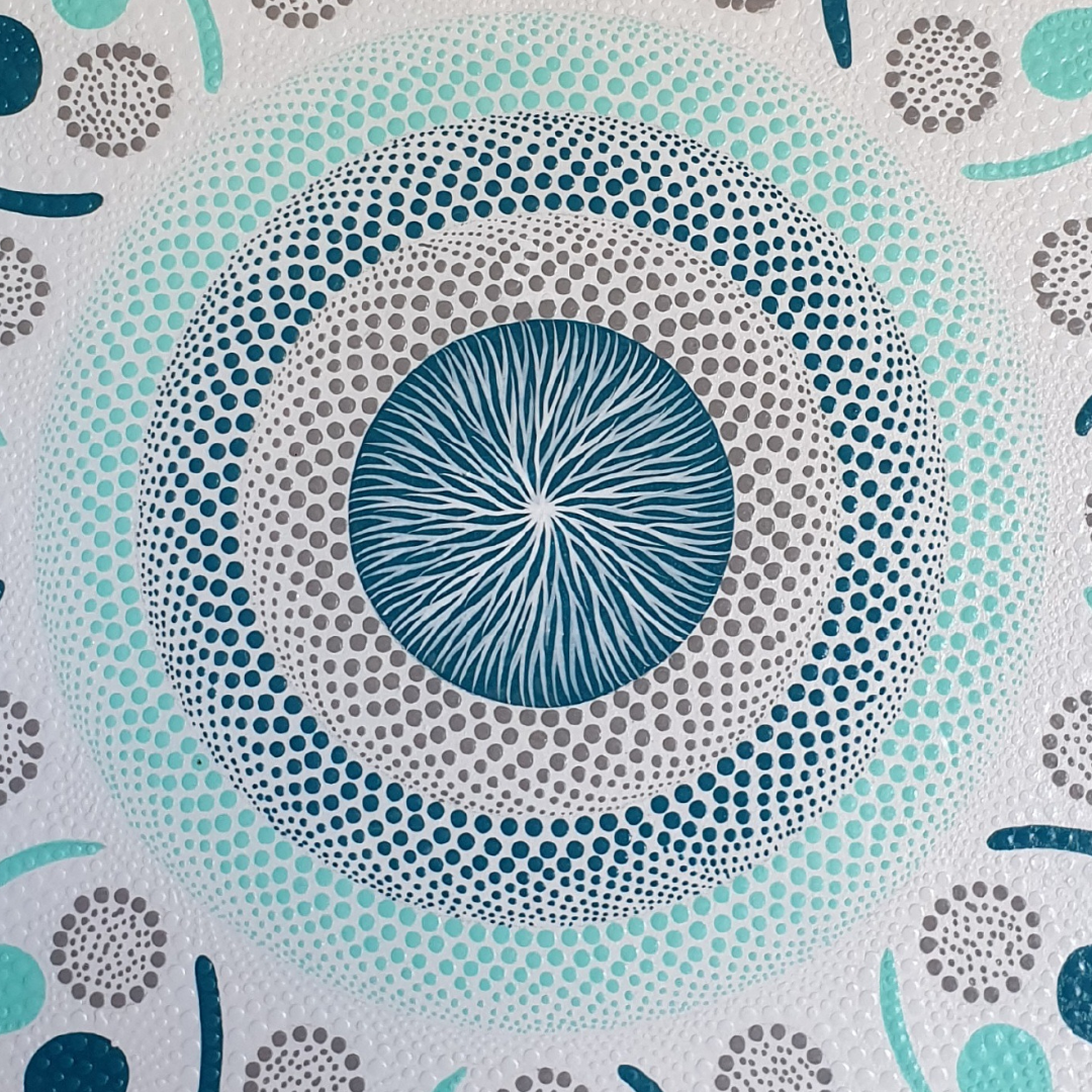 Balinese Dot Art Painting Turquoise