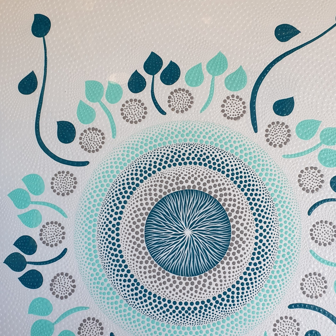 Balinese Dot Art Painting Turquoise