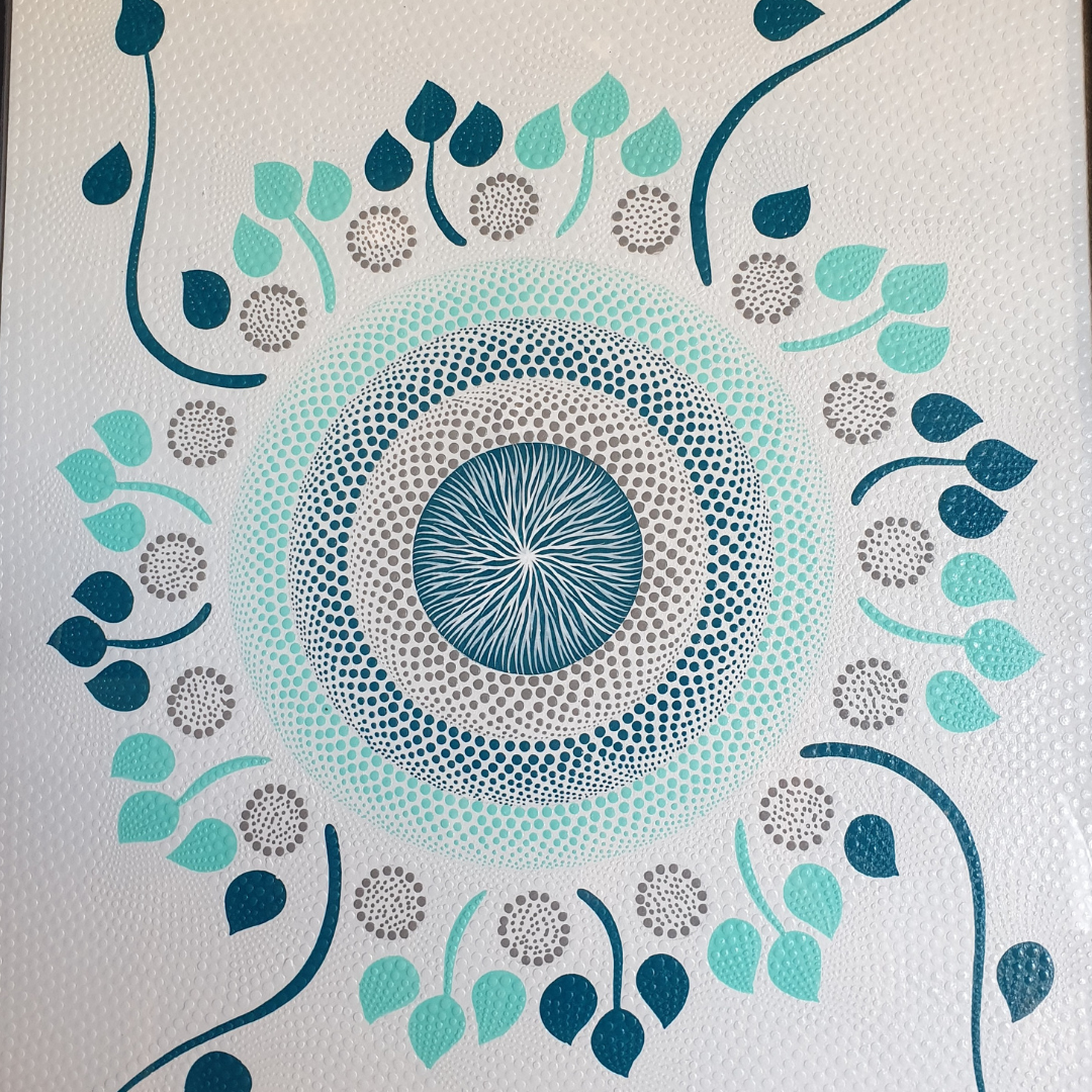 Balinese Dot Art Painting Turquoise