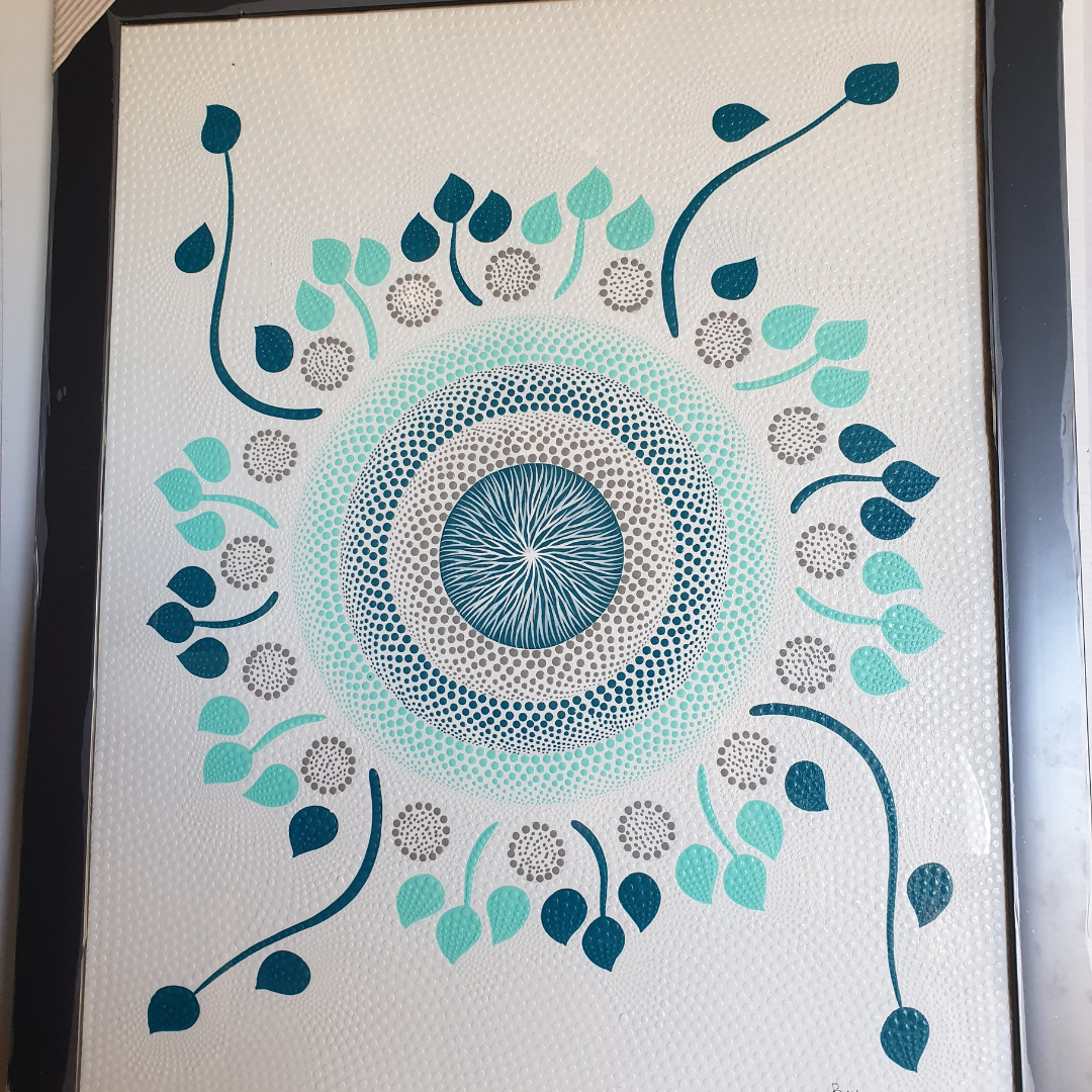 Balinese Dot Art Painting Turquoise