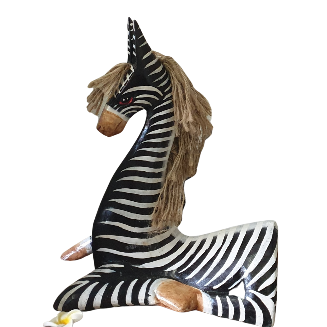 Sitting Zebra Statues Wooden Designs