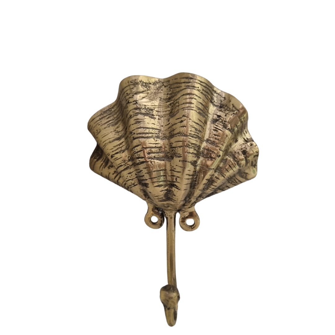 Brass Clam Shell Coat Hook