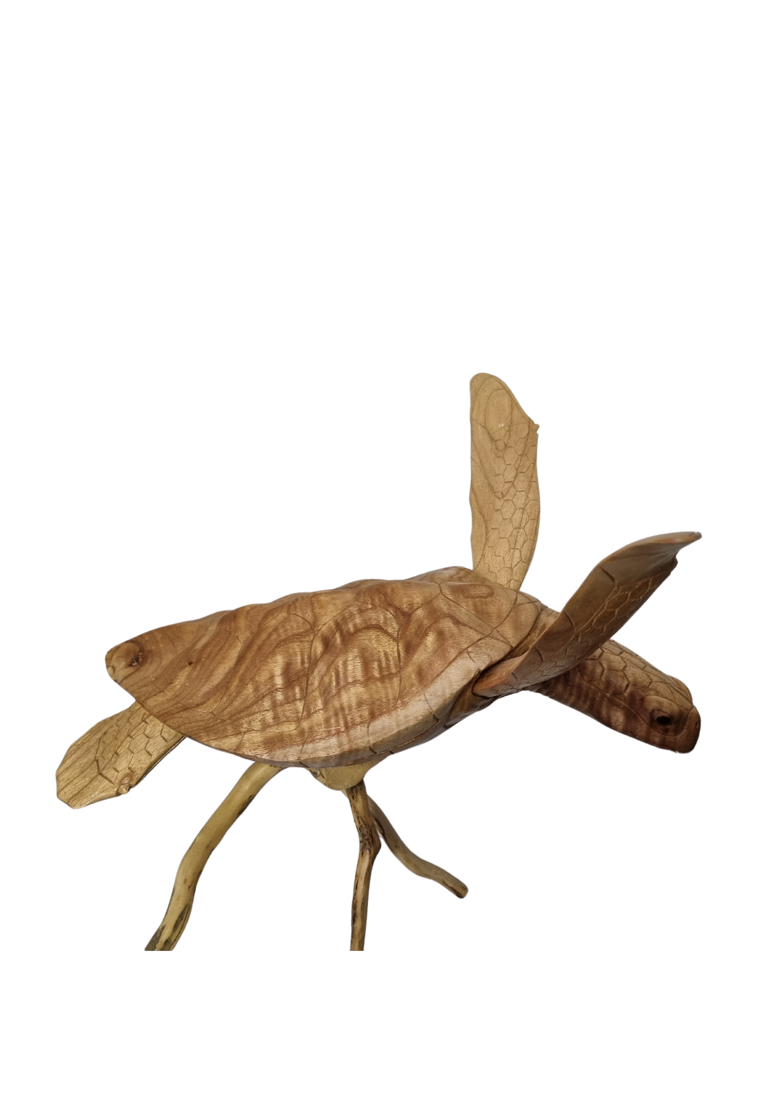 Wooden Carved Turtle Sculpture