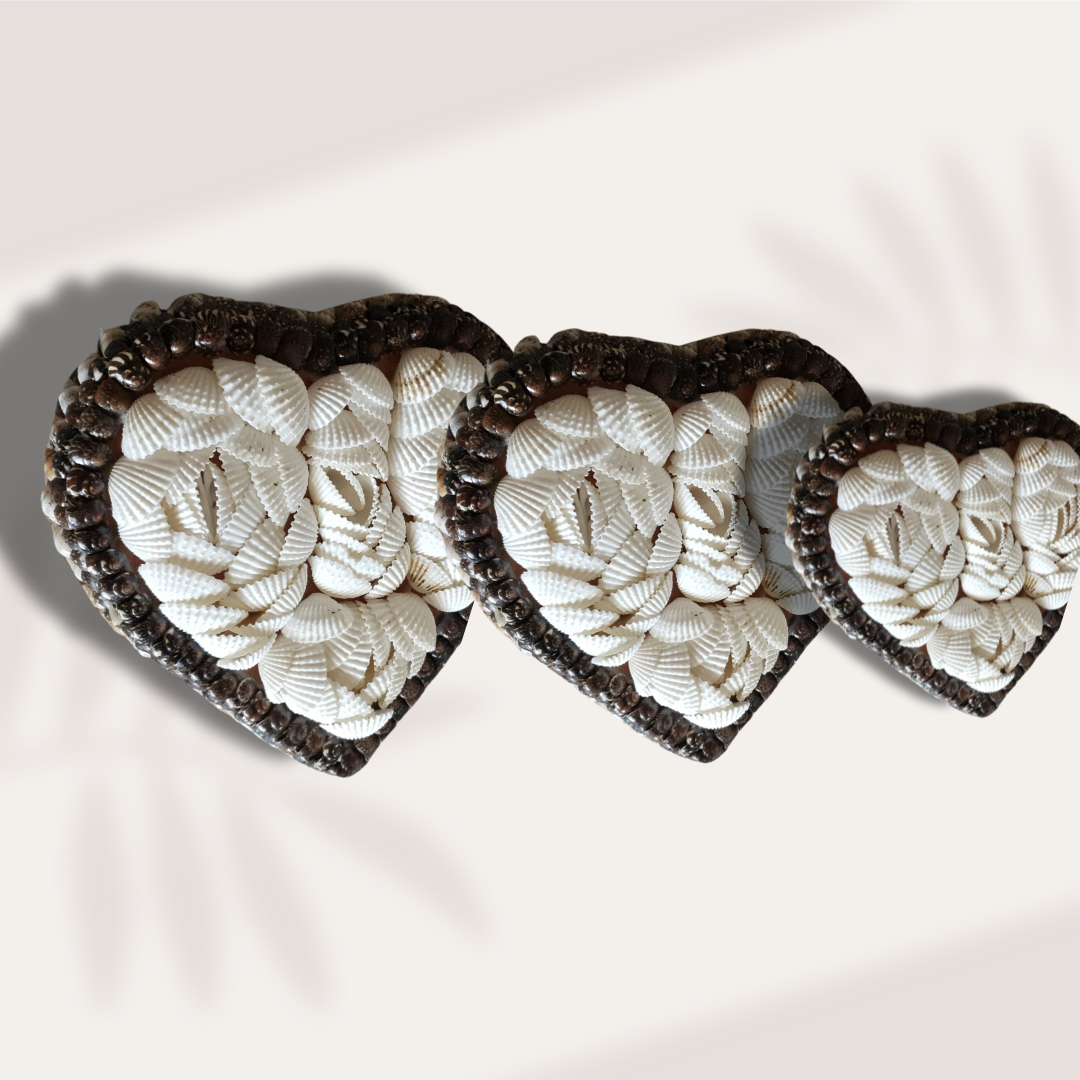 Heart Shaped Shell Trinket Boxes