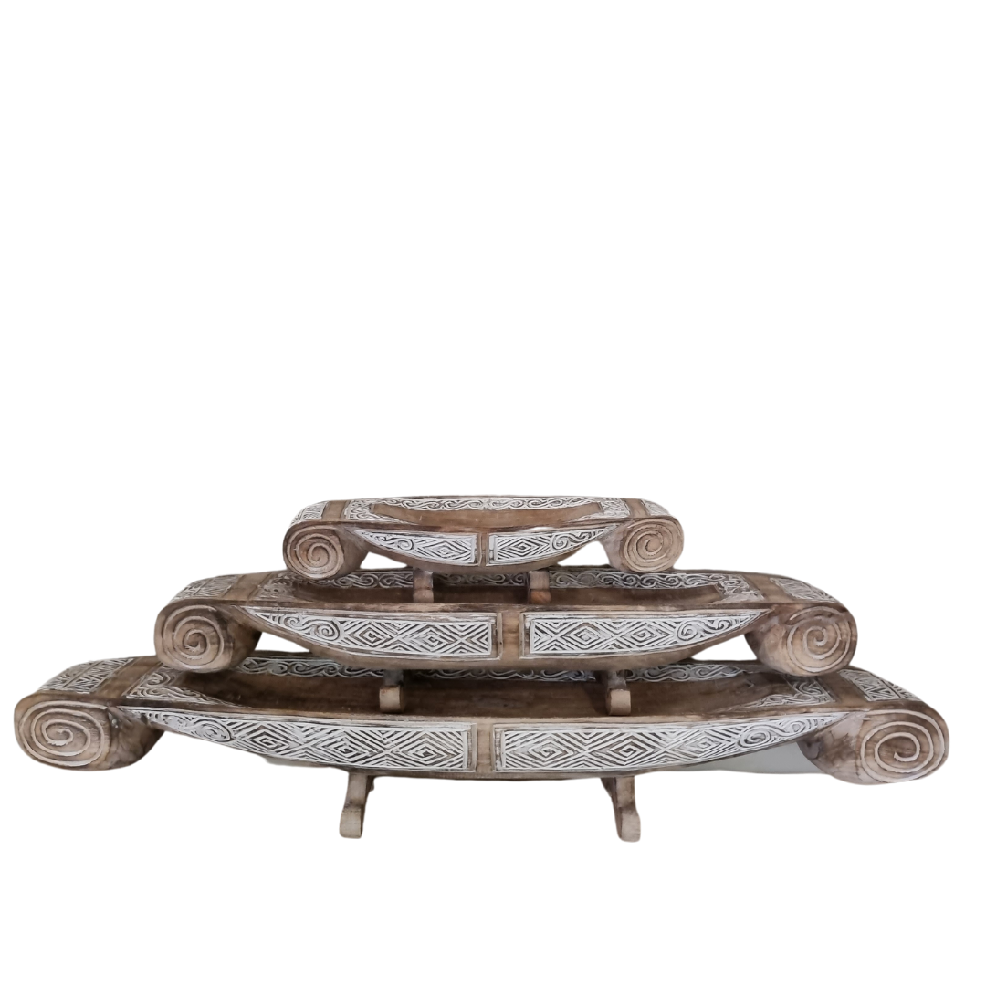 spectacular wooden boat tray set