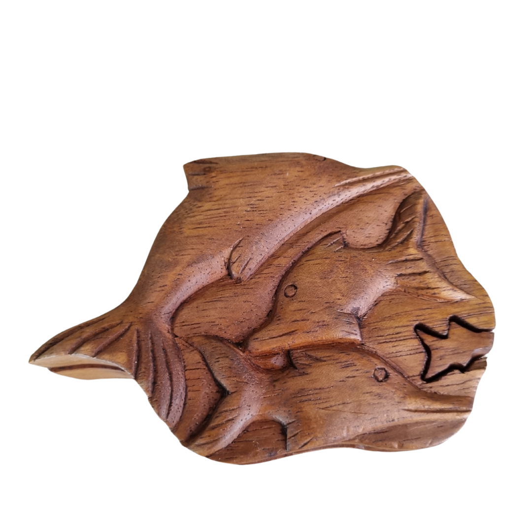 Secret Wooden Puzzle Box Dolphin