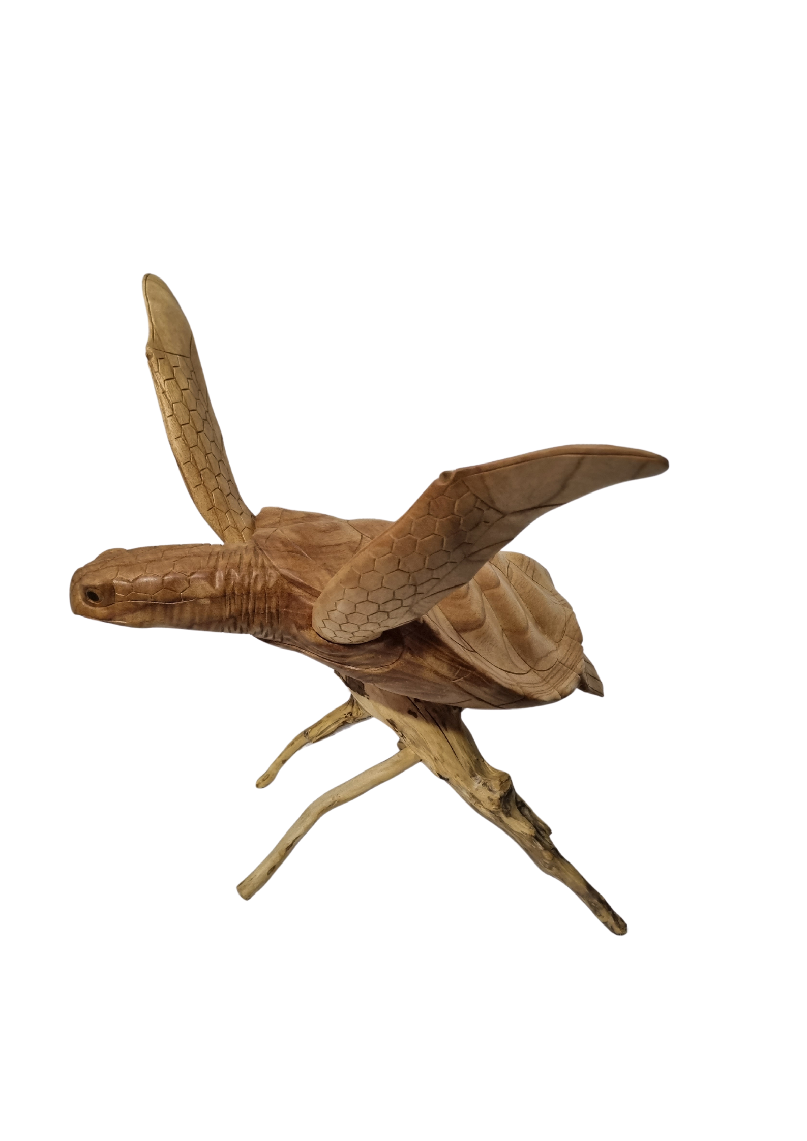 Wooden Carved Turtle Sculpture