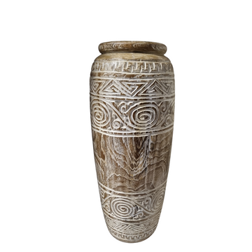 Tribal Harmony Teak Wood Vase