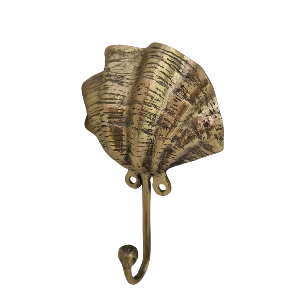 Brass Clam Shell Coat Hook