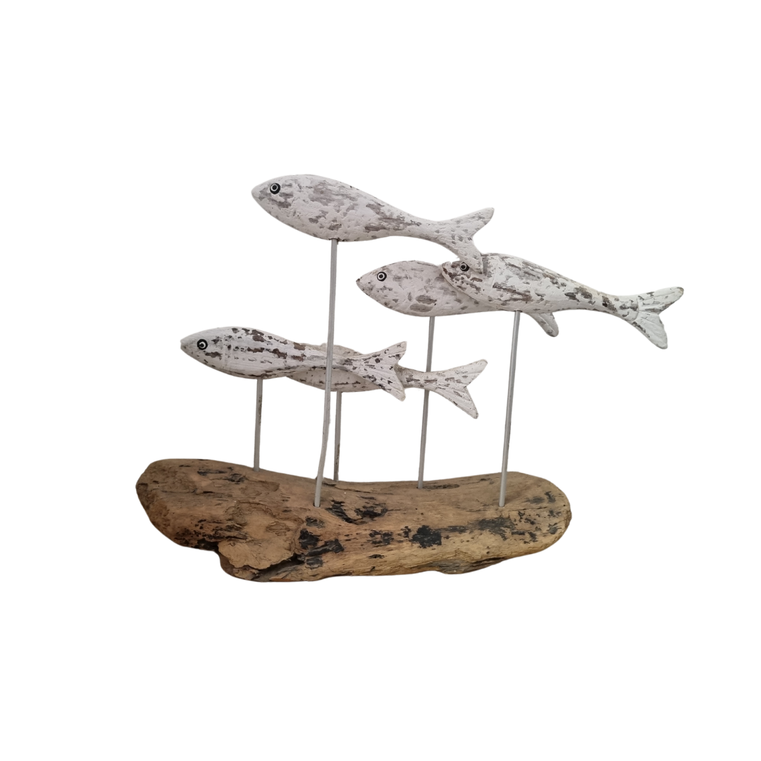 School Of Fish on Drift Wood Rustic