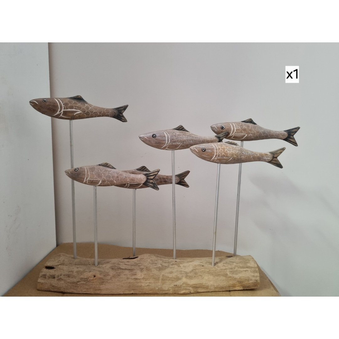 School Of Fish on Drift Wood Rustic