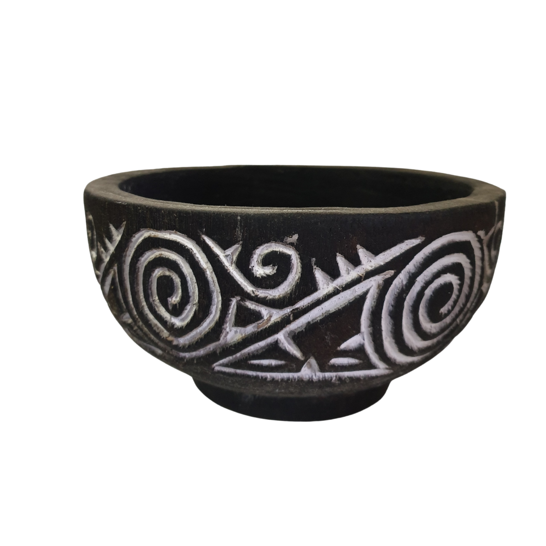 Tribal Carved Wooden Bowl Decor