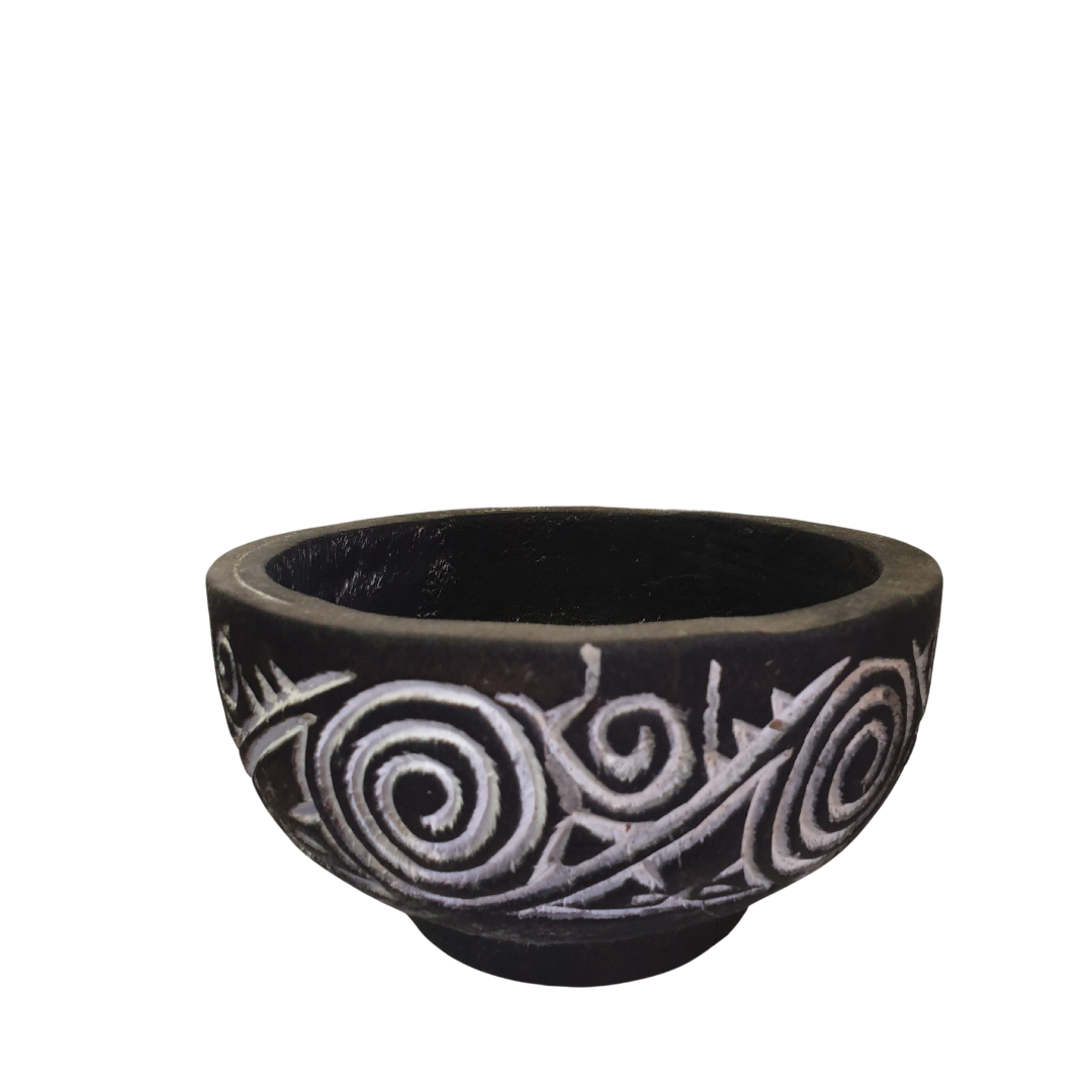 Tribal Carved Wooden Bowl Decor