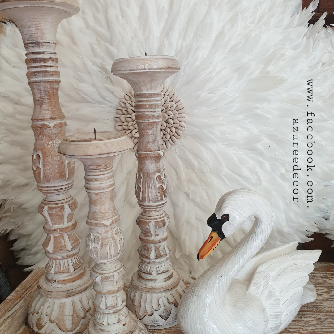 Swan Wooden Carved Birds 