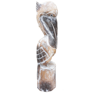 Pelican Statue Wooden Carving 