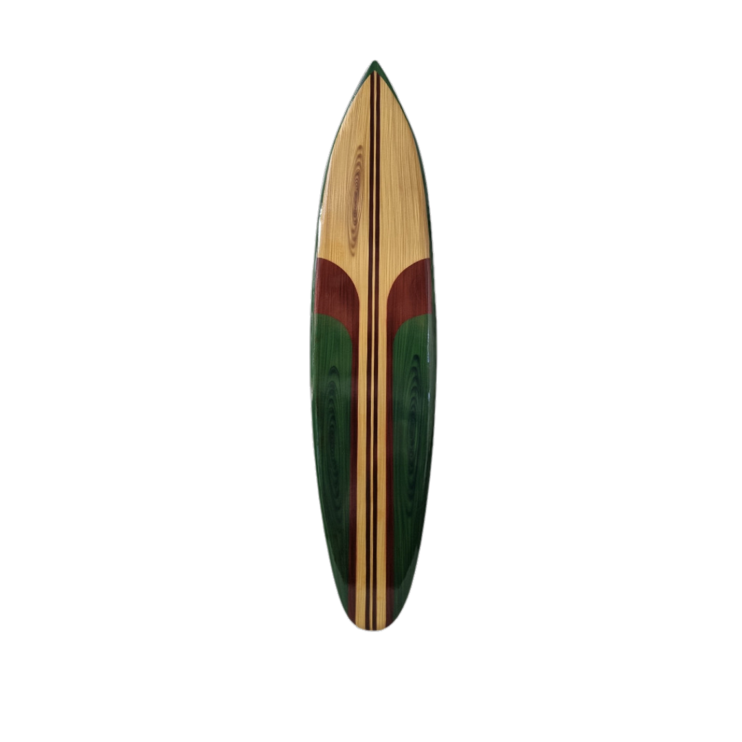 Wooden Surfboard Wall Art Green