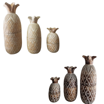 Pineapple Canister Wooden Décor