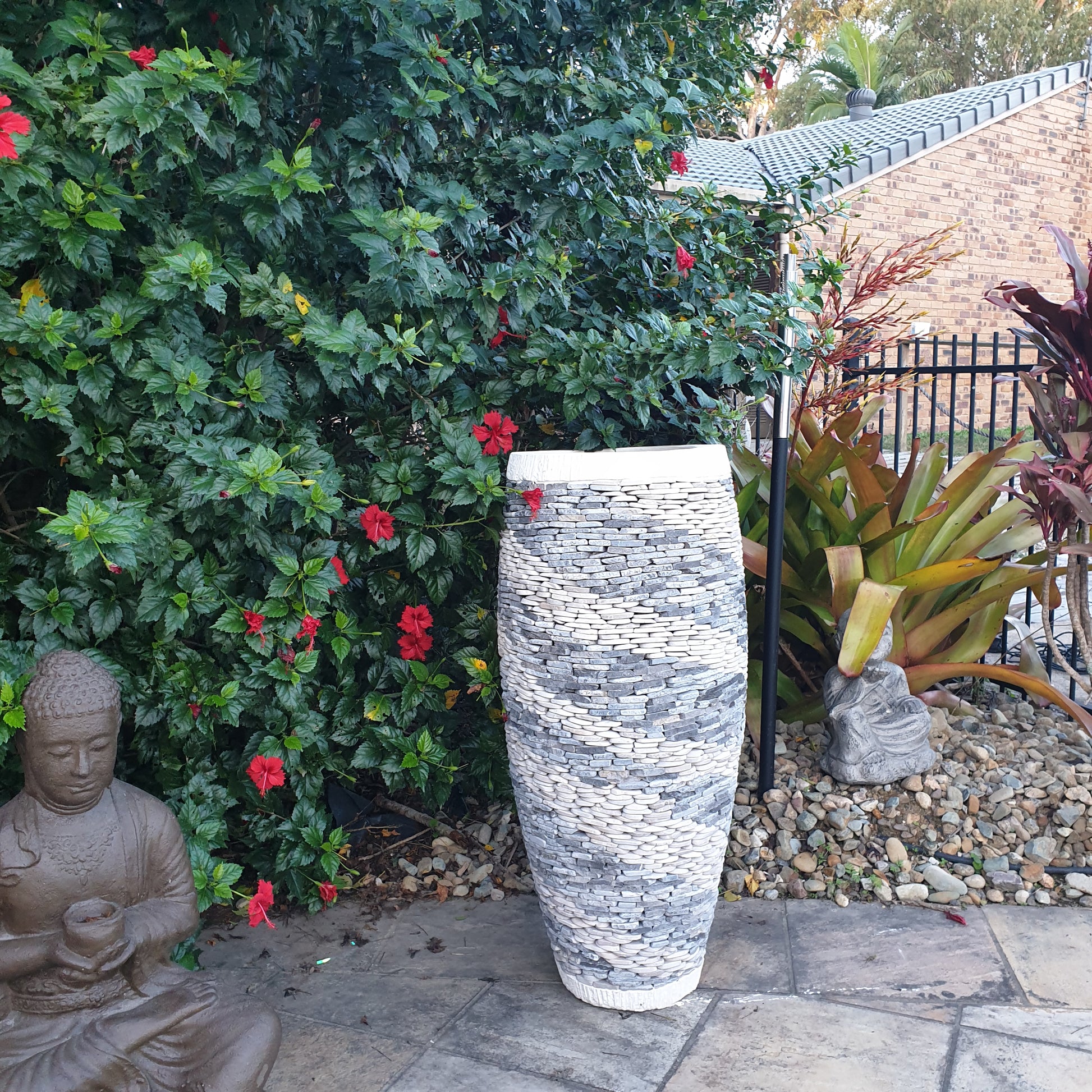 Marble and Pebble Balinese Style Garden Pot