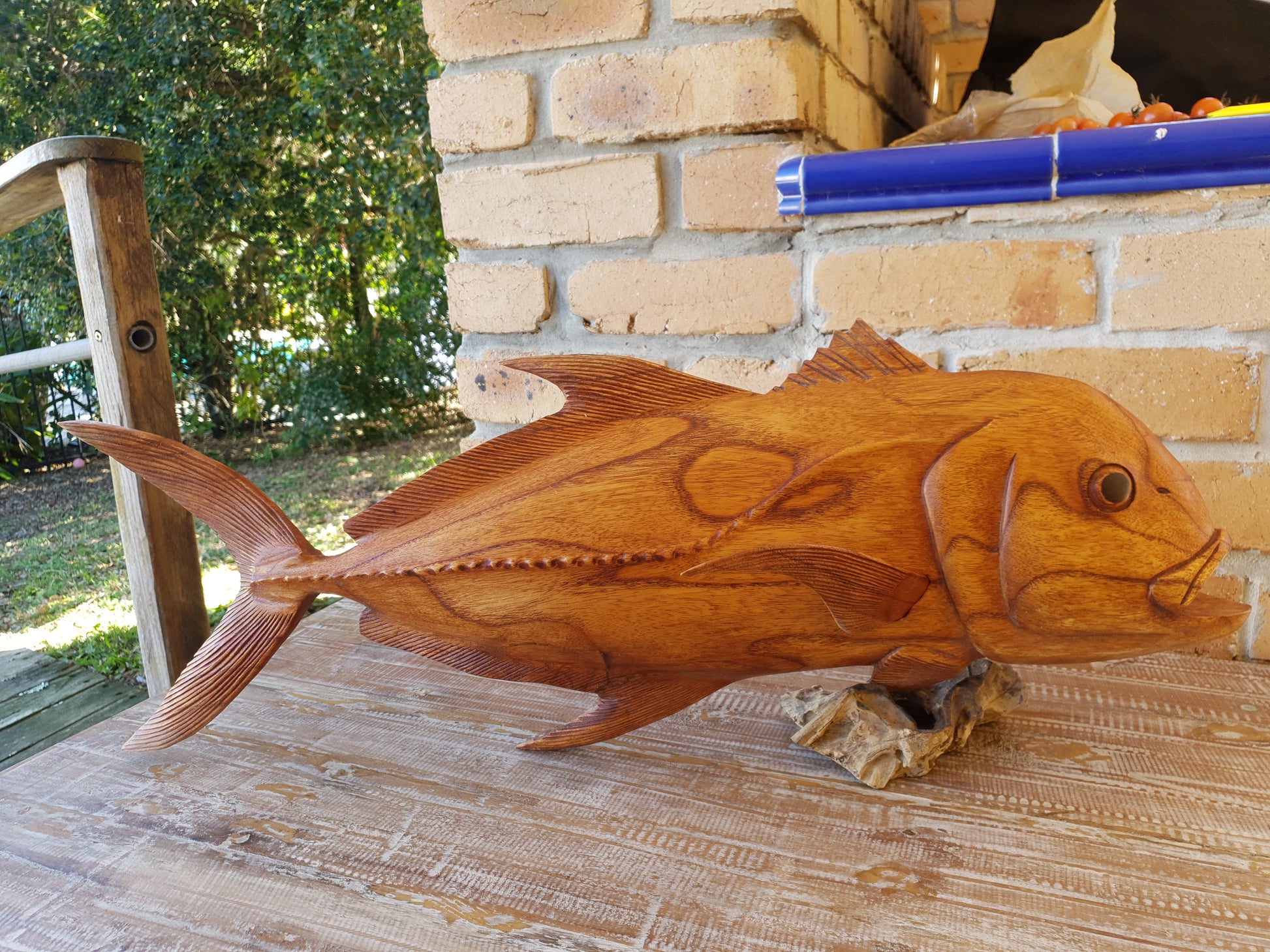 Giant Trevally Fish Carving