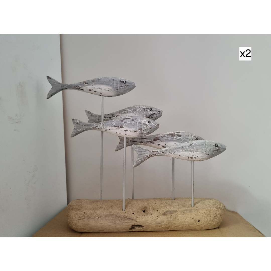 School Of Fish on Drift Wood Rustic