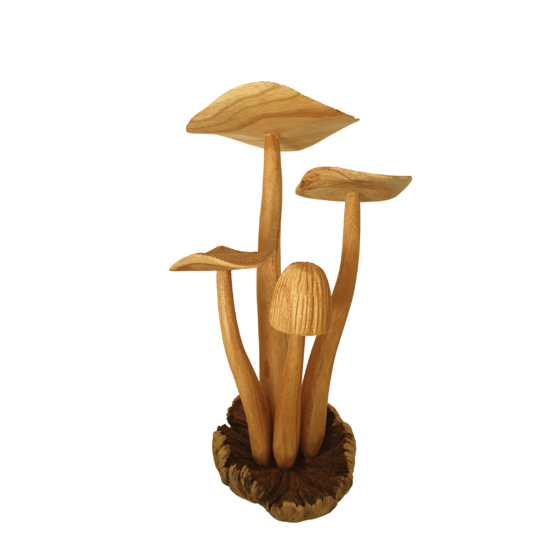 Mushrooms Wooden Carving Collectables 