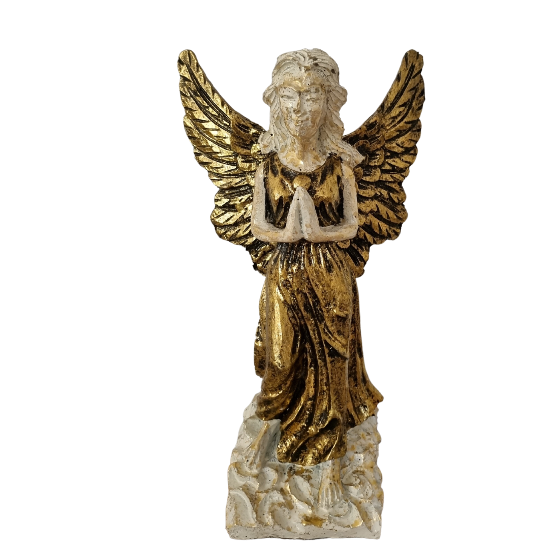 Angel Statues Gold Wash Finish