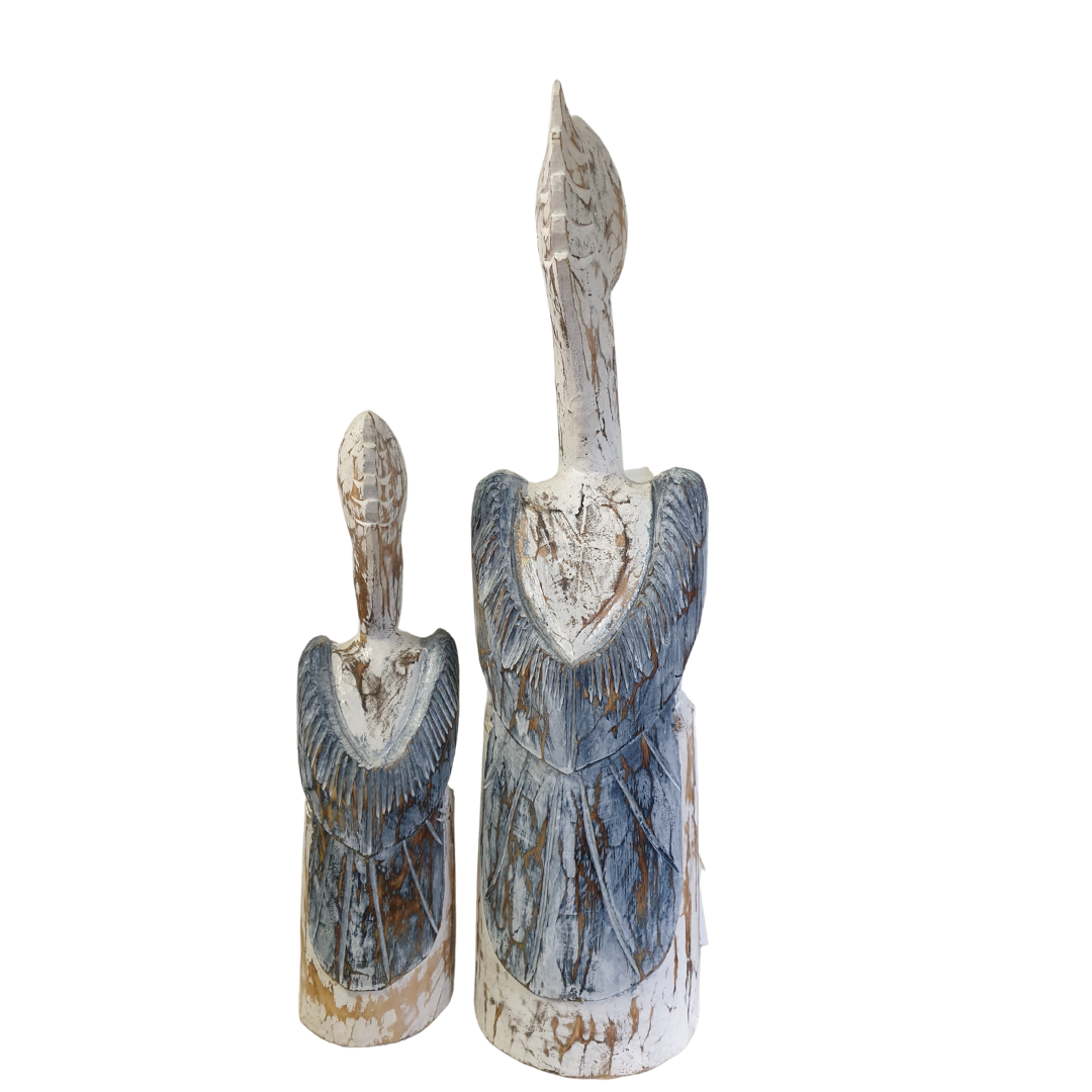 Wooden Pelicans Rustic Finish Blue