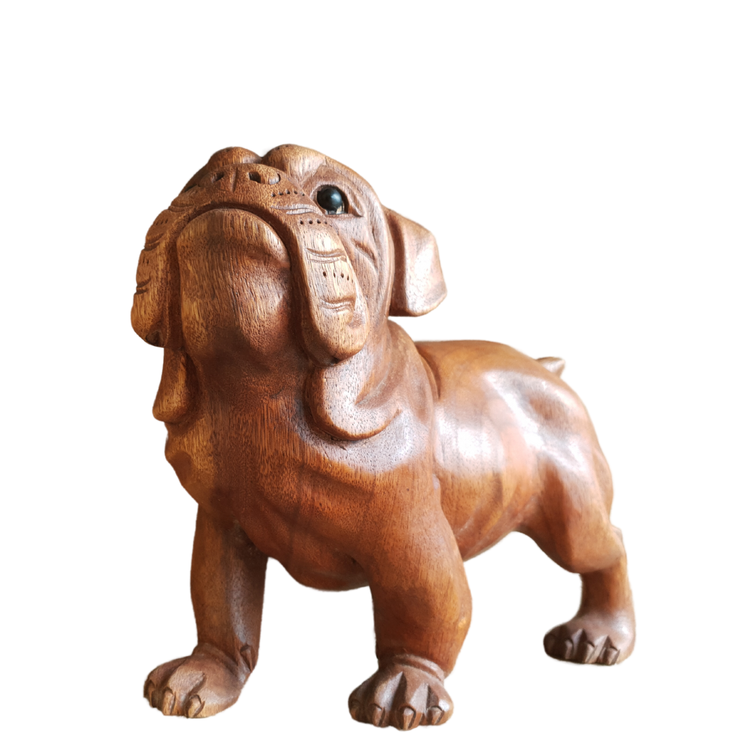 Bull Dog Wooden Carving