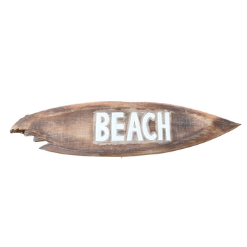 Surfboard Beach Sign Rustic Finish