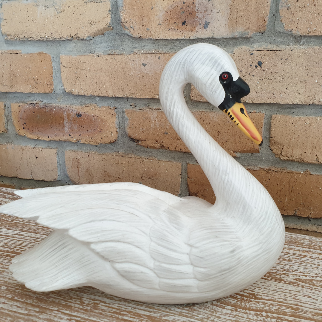 Swan Wooden Carved Birds 