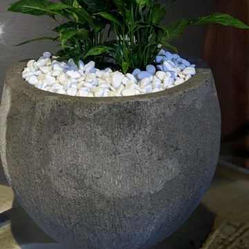 Garden Pot Gray Concrete