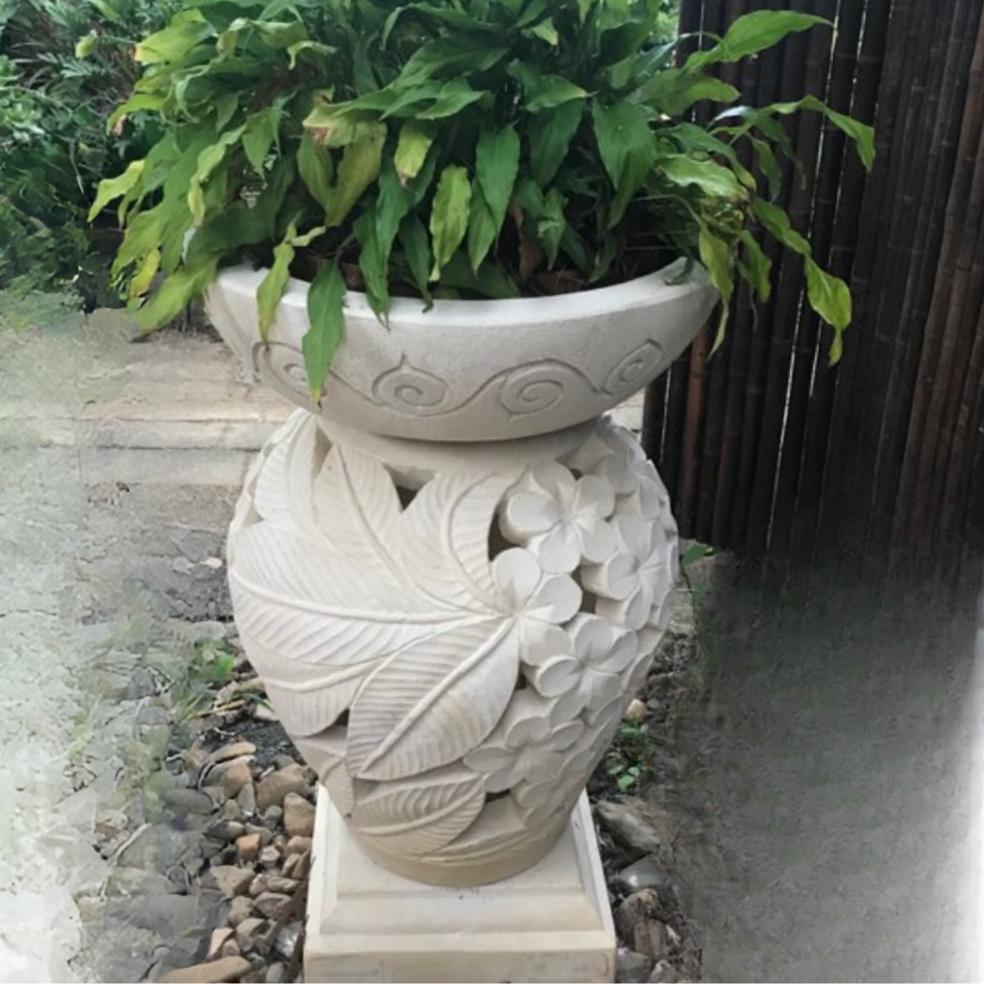 Garden Planter - Birdbath Frangipani Design