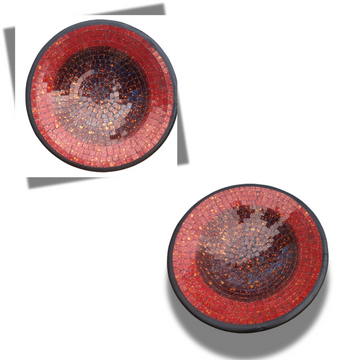 Mosaic Bowl Round Red Design