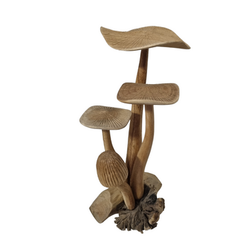 Mushrooms Wooden Carving Collectables 