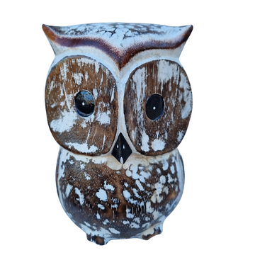 Owl Wooden Statues Set of Three