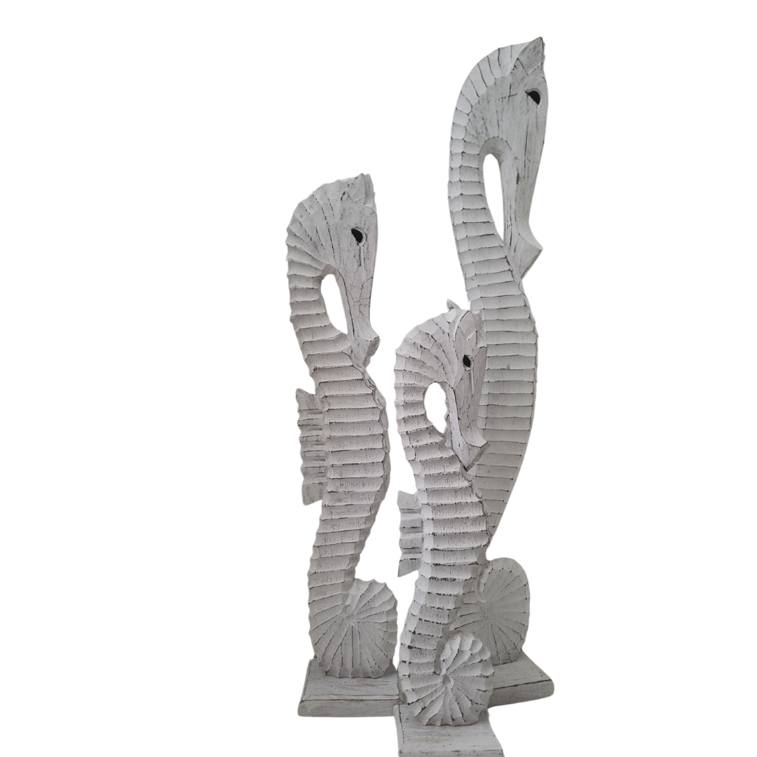 Seahorse Wooden Carved Statue