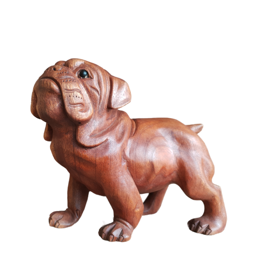 Bull Dog Wooden Carving