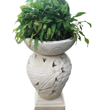 Garden Planter - Birdbath Frangipani Design