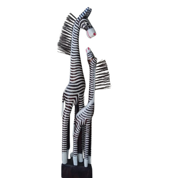 Wooden Zebra Statue Decor