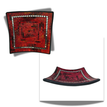 Classic Red Mosaic Square Bowls