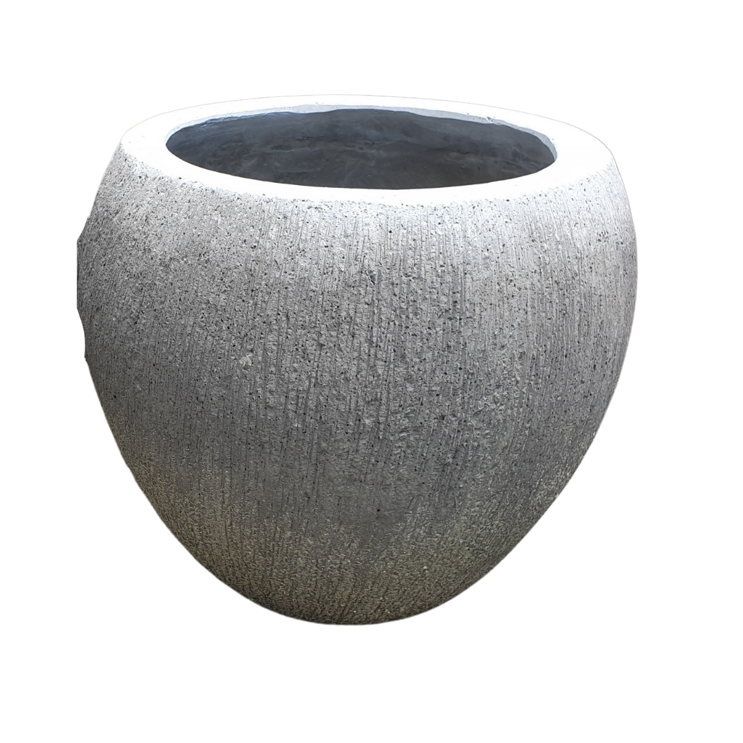 Garden Pot Gray Concrete