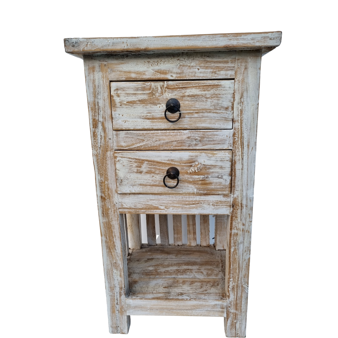 Rustic Teak Bedside Table