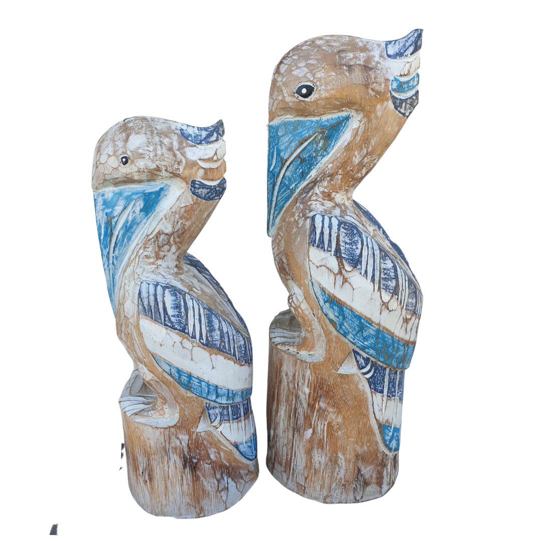 Pelican Statues Wooden Decor