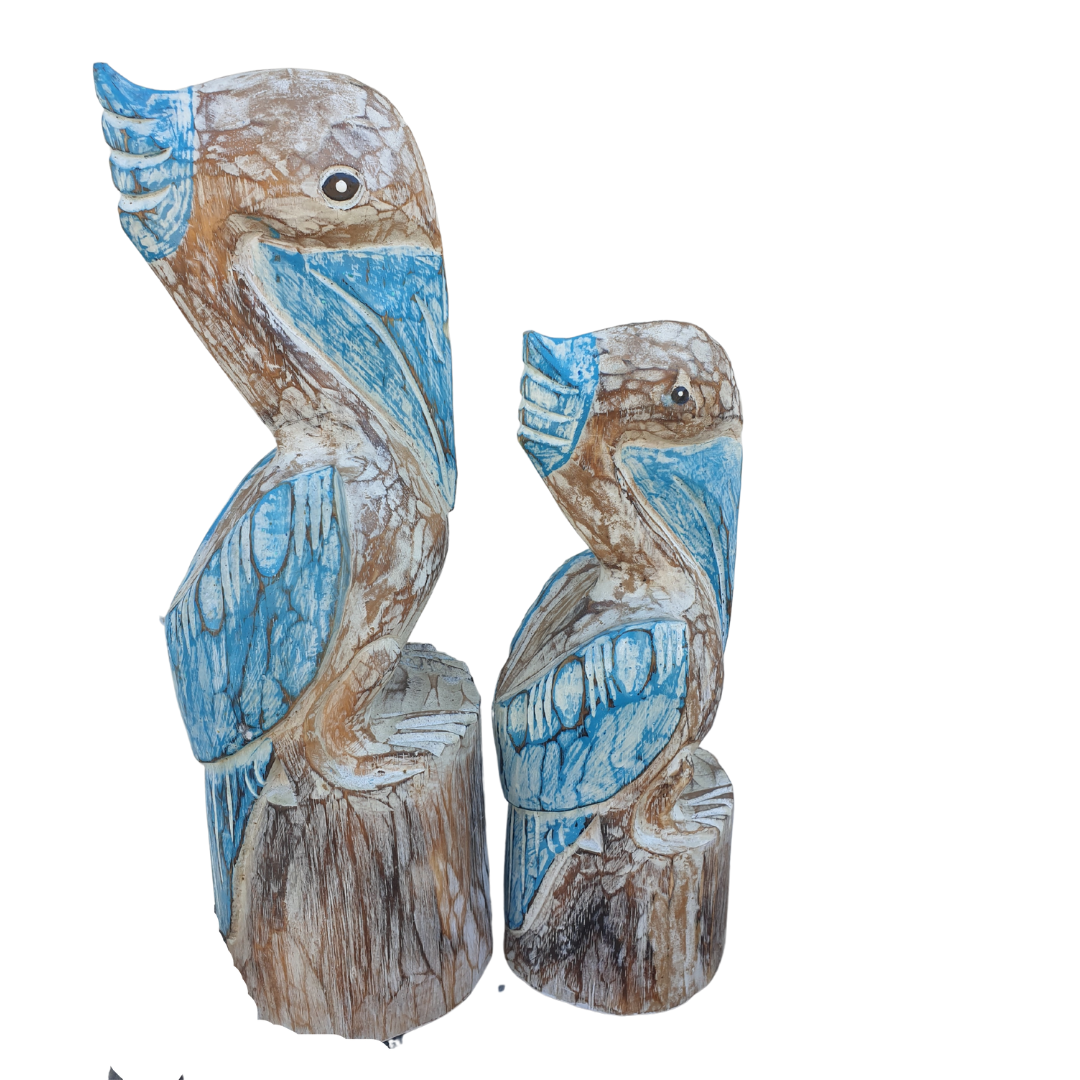 Pelican Statues Wooden Decor