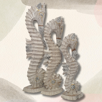 Seahorse Wooden Statue Décor