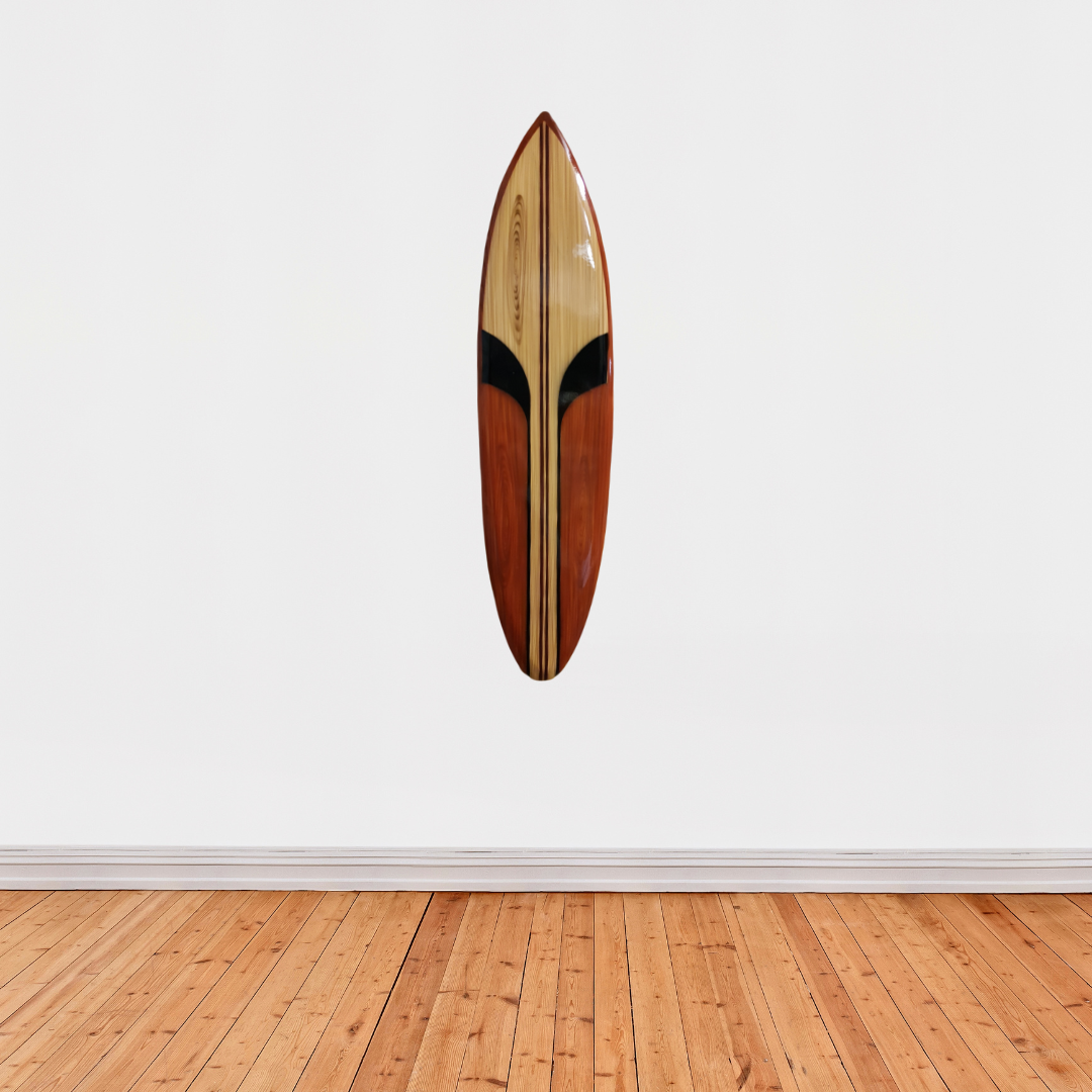 Surfboard Wall Art Rustic Brown