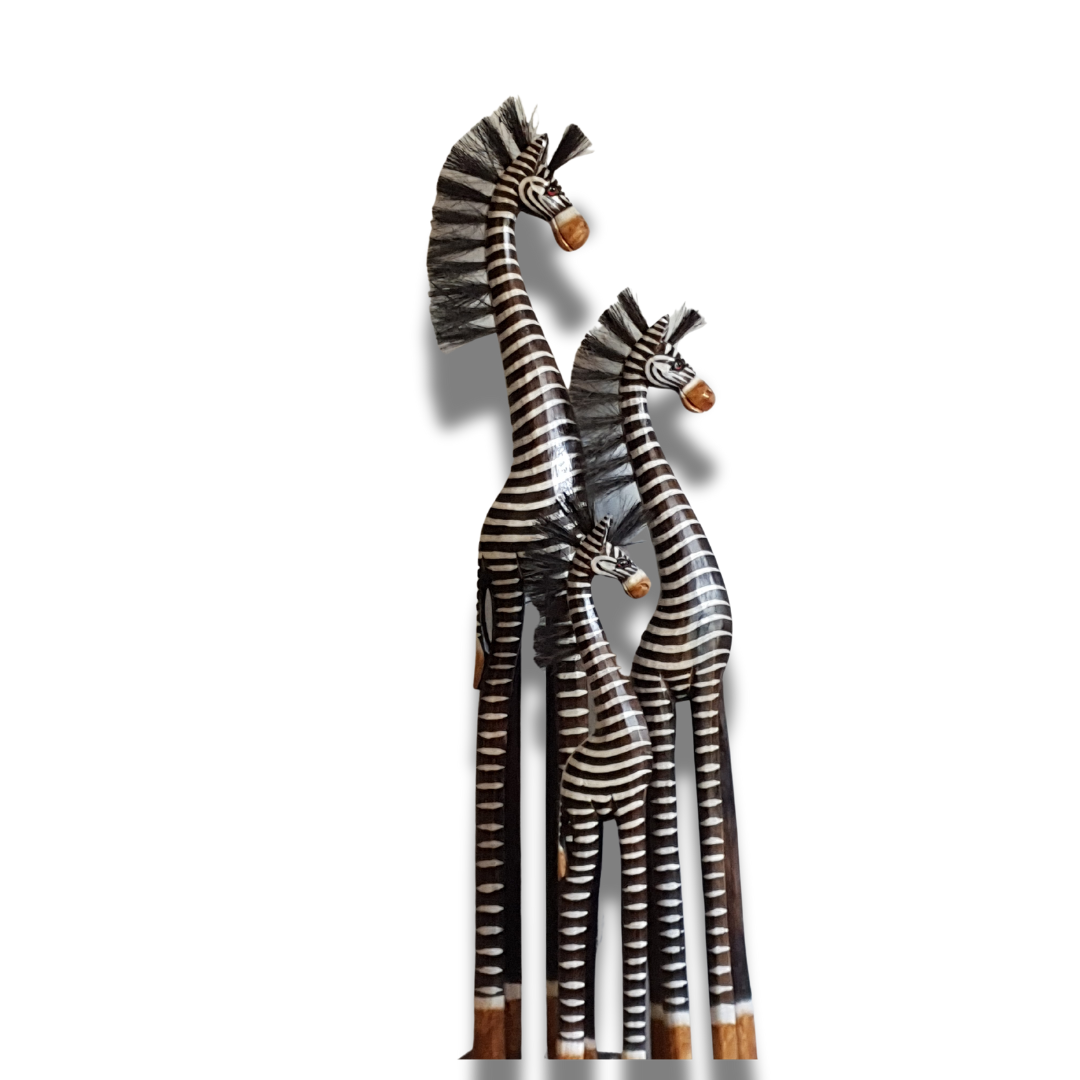 Zebra Statues Wooden Carving 