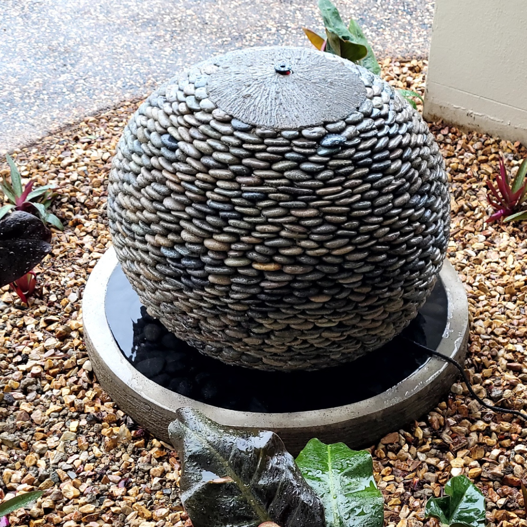 Round Balinese Pebble Water Feature 