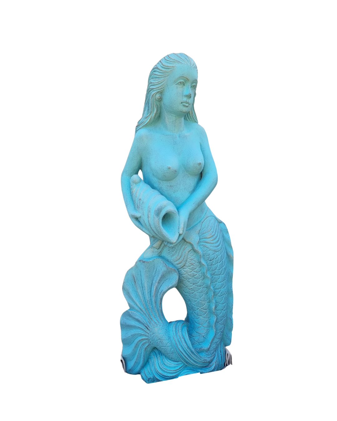 Mermaid Garden Statue Sculpture TURQUOISE